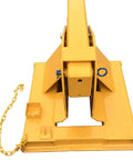 Built Like A Tank 6600 Lb Forklift Telescopic Jib Boom with robust yellow steel base and locking hook detail.