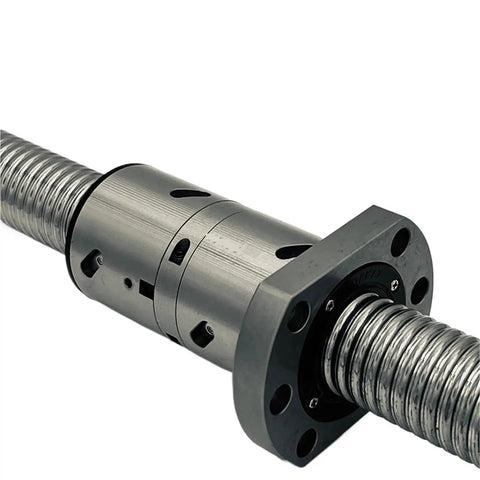Top Tier Cnc Ballscrew Dfu2005 Set With Custom End Machined Parts Plus Ballnut And Nut Housing Bk And Bf15 Support Kit With High Performance Coupler RM2005 For 600mm Rod Build showing a silver CNC ball screw with RM2005 coupler.