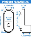 Six Piece Oval Closet Rod End Supports 15mm By 30mm Built Tough Heavy Duty Wardrobe Bracket Metal Rod Holders With Rear Facing 6.5mm Pins For Easy Rugged Closet Pole Installation And Long Lasting Use, dimension chart