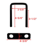 Heavy Duty Square U-Bolts 4 Pack Galvanized Clamp Set For Trailers And Trucks Fits 2.5 Inch Wide Leaf Springs with Measurements