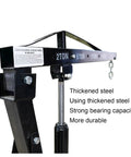 Heavy Duty 2 Ton Hydraulic Engine Hoist, Alloy Steel Cherry Picker Lift, Built Damn Solid With Rock Steady Stability showing thickened steel structure.