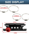 Size display of Quick Release Fire Extinguisher Mount Kit Universal For Off Road Vehicles with clamps and dimensions shown.
