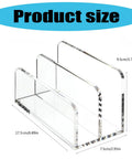 Acrylic Desk File Organizer With Mail Tray For Home Office And Studio Space Saving Document Storage Unit showing product size dimensions.