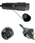 Y-30 Golf Cart Charging Power Cord Built Like A Tank 14 Awg Heavy Duty Workhorse For Coleman Dr48v And Kandi Agm Kruiser 4P Black 16 Ft ETL Listed power connector detail.