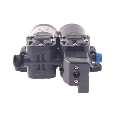 Front view of the 12V 54.5W Diaphragm Pump for Crop Spraying and Deworming, electric spray type water pump, 105 PSI, durable design.