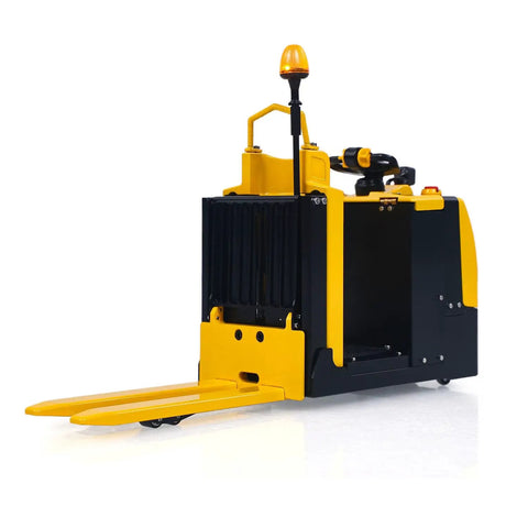Get Your Hands On This Wheelfun RTR Metal 1/14 Electric Remote Control Forklift MO55 side view with yellow details.