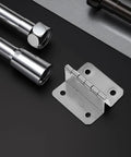 Four Fold Stainless Steel Right Angle Hinge For Cabinet Doors And Furniture With 4 Hole Mount Folding Bifold Design Built To Last Durable Stable