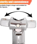 3 Piece Universal Joint Socket Set For One Quarter Inch Drive, Three Eighth Inch Drive And One Half Inch Drive With Swivel Ratchet Sockets, Chrome Vanadium Steel, Built Tough For Auto Maintenance And Repairs, 90-degree swivel joint close-up