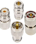 4 Piece N To UHF Adapter Kit N Male To PL 259 SO 239 Connectors For CB Ham Radio with nickel plating and brass material