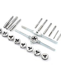 Heavy Duty 20 Piece Metric Tap Die Set With Wrench Rack For Thread Repair And Cutting M3 To M12 Bolt Rod Pipe Hand Tool Kit Ready To Go, steel taps and dies
