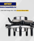 Front Wheel Bearing And Hub Assembly 515113 for Dodge Ram 1500 2006 2007 2008 Front Position 5 Lug ABS