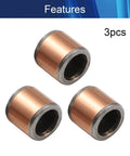 Top Shelf Oilless Bushings 4Mm Bore Smooth Operator Sleeve Bearings Built Tough With Bronze Composite Core On Carbon Steel Base Low Friction Heavy Duty Hardware Essentials Pack Of 3 showing three bronze sleeve bearings.
