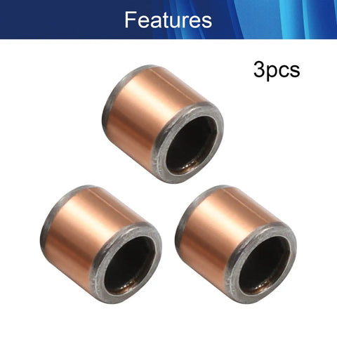 Top Shelf Oilless Bushings 4Mm Bore Smooth Operator Sleeve Bearings Built Tough With Bronze Composite Core On Carbon Steel Base Low Friction Heavy Duty Hardware Essentials Pack Of 3 showing three bronze sleeve bearings.
