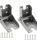 Heavy Duty Folding Table Leg Hinge Replacement Brackets Rock Solid Steel Support For Patio Or Picnic Tables, Silver finish, includes screws.
