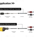 Diagram showing SL 250 Sleeve One Drill Installation Tool Designed For Concrete And Wood Quick Connect Sleeve in use with drills