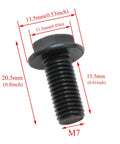 Rock Solid Reverse Thread Bolt Set Featuring M6 M7 M8 Hex Flange Screws Forged From 8.8 Grade Carbon Steel With Anti Rust Coating For Heavy Duty Garage And Weekend Builds, M7 bolt with flange and precise dimensions.