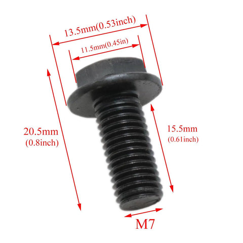 Rock Solid Reverse Thread Bolt Set Featuring M6 M7 M8 Hex Flange Screws Forged From 8.8 Grade Carbon Steel With Anti Rust Coating For Heavy Duty Garage And Weekend Builds, M7 bolt with flange and precise dimensions.