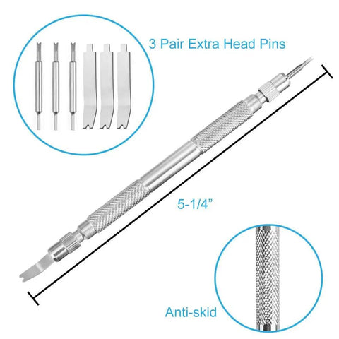 Watch Link Remover Kit Pro Grade with Spring Bar Tool and 360 pcs pins, extra tips for quick watch band removal and repair.
