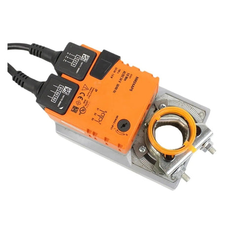 Rock Solid 24V Damper Actuator With Built Tough Feedback Potentiometer For Smooth Hvac Airflow Management 10Nm Rotary Torque Open Close Bidirectional Control Nm24Ap5 CE Approved, detailed view of actuator components.