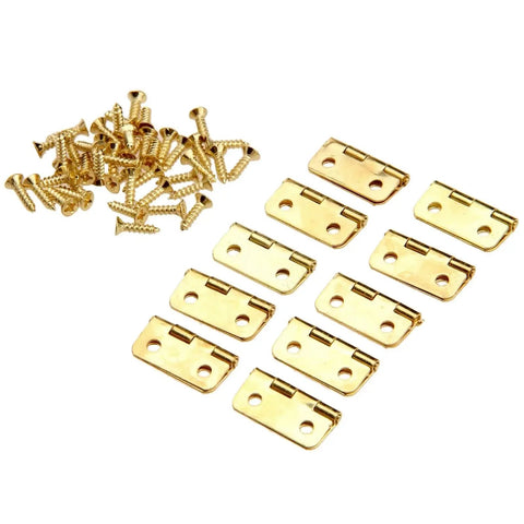 Gold 50 Pack 18x16mm Cabinet Door Hinges With Four Holes For Kitchen Cabinets Jewelry Boxes And Small Furniture Projects Durable Shutter Style Hinges