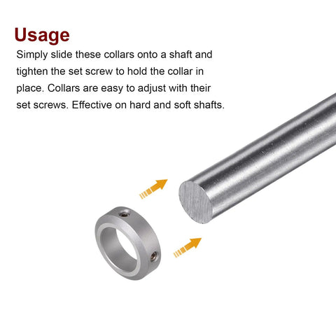 4 Pack Shaft Collars 25mm Bore Aluminum Alloy With Set Screws 38mm Outer Diameter 12mm Width For Wheelbarrow Axles Gearbox Assemblies CNC Machines Industrial Applications Anodized Finish on shaft