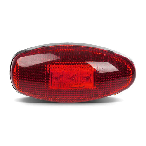 Close-up of a red rear light from 4 Piece LED Fender Bed Side Marker Lights Set For Sierra And Silverado Dually Trucks 1999-2013 With T10 Plug