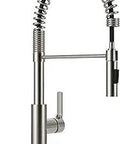 Touchless Kitchen Faucet With Motion Sensor, 1.8 GPM Pull Down Sprayer, Single Handle Brushed Nickel Finish, coiled spout detail