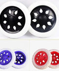 2 Pack Heavy Duty Luggage Caster Wheels 6.3 Inch Diameter Replacement For Travel Trolleys in black, blue, and red designs