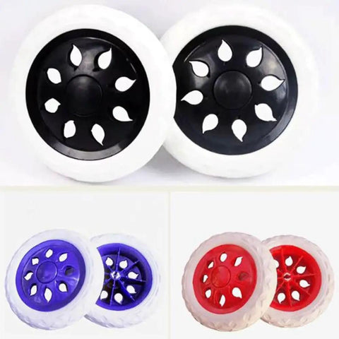 2 Pack Heavy Duty Luggage Caster Wheels 6.3 Inch Diameter Replacement For Travel Trolleys in black, blue, and red designs