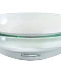 Clear Edge Glass Vessel Sink In Satin Nickel Finish, Above Counter Vessel Design, Tempered Glass, Scratch And Stain Resistant