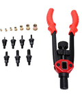 Beefy Rivet Nut Tool Kit with Interchangeable Mandrels and red handles for furniture, automotive, marine, industrial projects