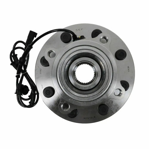 Drop In Install Ready For The Grind Heavy Duty Front Wheel Hubs And Bearings Pair Set For Ram 1500 2500 3500 Four Wheel Drive Extended Crew Cab High Grade Hub Assembly showing the hub assembly front view.