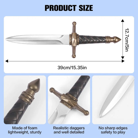 Two Piece Dope Lightweight Foam Dagger Set With Blunt Tips For Adults And Kids Safe Halloween Cosplay Accessory