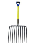 10 Tines Forged Seed Fork With Fiberglass Handle For Rugged Heavy Duty Farm And Garden Use One Piece Tines And Head Weather Resistant Ensilage Fork Made In USA.