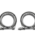 2X 3 Inch Stainless Steel V Band Clamp With 2 Pcs Male And Female Flanges 304 Stainless Steel Exhaust Clamp For High Temperature Corrosion Resistance And Vibration Durability For Automotive And Industrial Exhaust Systems