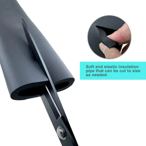 Cutting Insulation Foam Pipe Sleeve 2 Inch Inside Diameter, 6 Feet Long, Black, The Workhorse Piping Insulation For Air Conditioning Lines