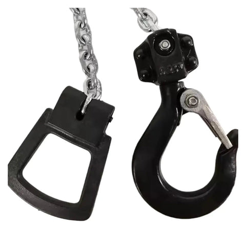 One Ton Aluminum Lever Hoist With Portable Chain Lifting Tackle showing durable alloy hook and safety latch design.