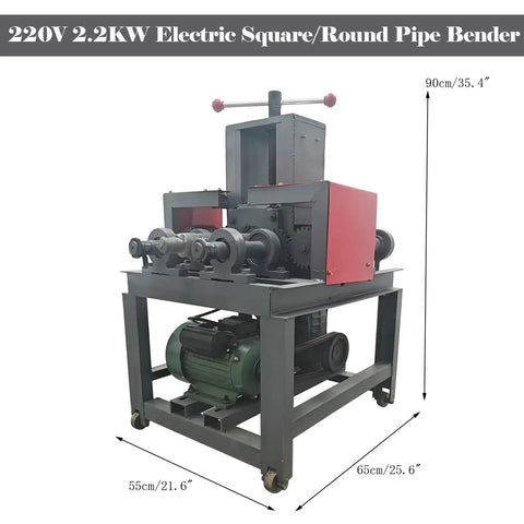 Dinenovate 2.2Kw Electric Pipe Bender Machine For Square And Round Tubing Cold Bending Tool, 90cm height, metal fabricator.
