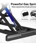 32 Inch Standing Desk Converter With Sit Stand Elevation Height Adjustable Riser showing gas spring mechanism