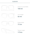 Dimensions of Hardcore Photochromic Safety Glasses With Slick Adaptive Lenses And Uv400 Shield for serious eye protection.