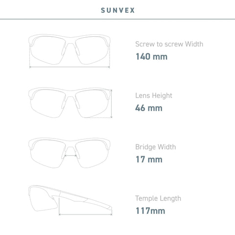 Dimensions of Hardcore Photochromic Safety Glasses With Slick Adaptive Lenses And Uv400 Shield for serious eye protection.
