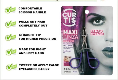 Packaging of Precision Eyebrow Tweezers With Easy Scissor Handle For Men And Women On The Go Travel Ready Beauty Tool.