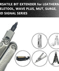 Dope Glass Breaker Bit Set With Love Heart Bit Holder For Leatherman Multitools displayed with various multitool images.
