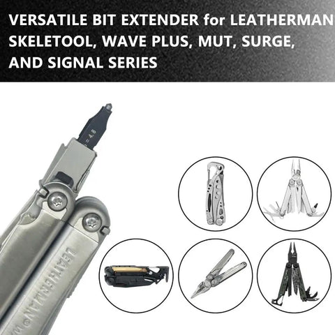 Dope Glass Breaker Bit Set With Love Heart Bit Holder For Leatherman Multitools displayed with various multitool images.