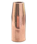 Front view of copper gas nozzle 21-50 from 0.035 Inch MIG Welding Gun Accessory Kit With 20 Contact Tips 11-35, 2 Gas Nozzles 21-50, And 2 Gas Diffusers 35-50 For Common MIG Weld Guns Replacement Tips Nozzles Diffusers