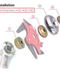 Assembly of Trimmer Blade Adapter Kit with 6 Steel Razors, Thrust Plate Guard Washer, Thrust Washer, Rider Plate and Lock Nut