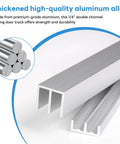 Metal Sliding Door Track Set For One Quarter Inch Thick Panels Ideal For Glass Cabinet Doors And Windows, 36 Inch Long By 0.79 Inch Wide, Silver Finish, Rustproof Aluminum Construction, Smooth Quiet Operation And Easy Installation.