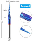 5-piece Amazon EANOSIC tapered ball-nose end mill set, 1/8 in shank, 0.5 mm diameter ball tip (0.25 mm radius).