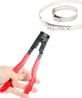 Hand holding pliers from CV Boot Clamp Tool Kit For Cars And Auto Repair Pliers Set With 8pcs CV Boot Clamps Pro Grade Durable Steel Pliers