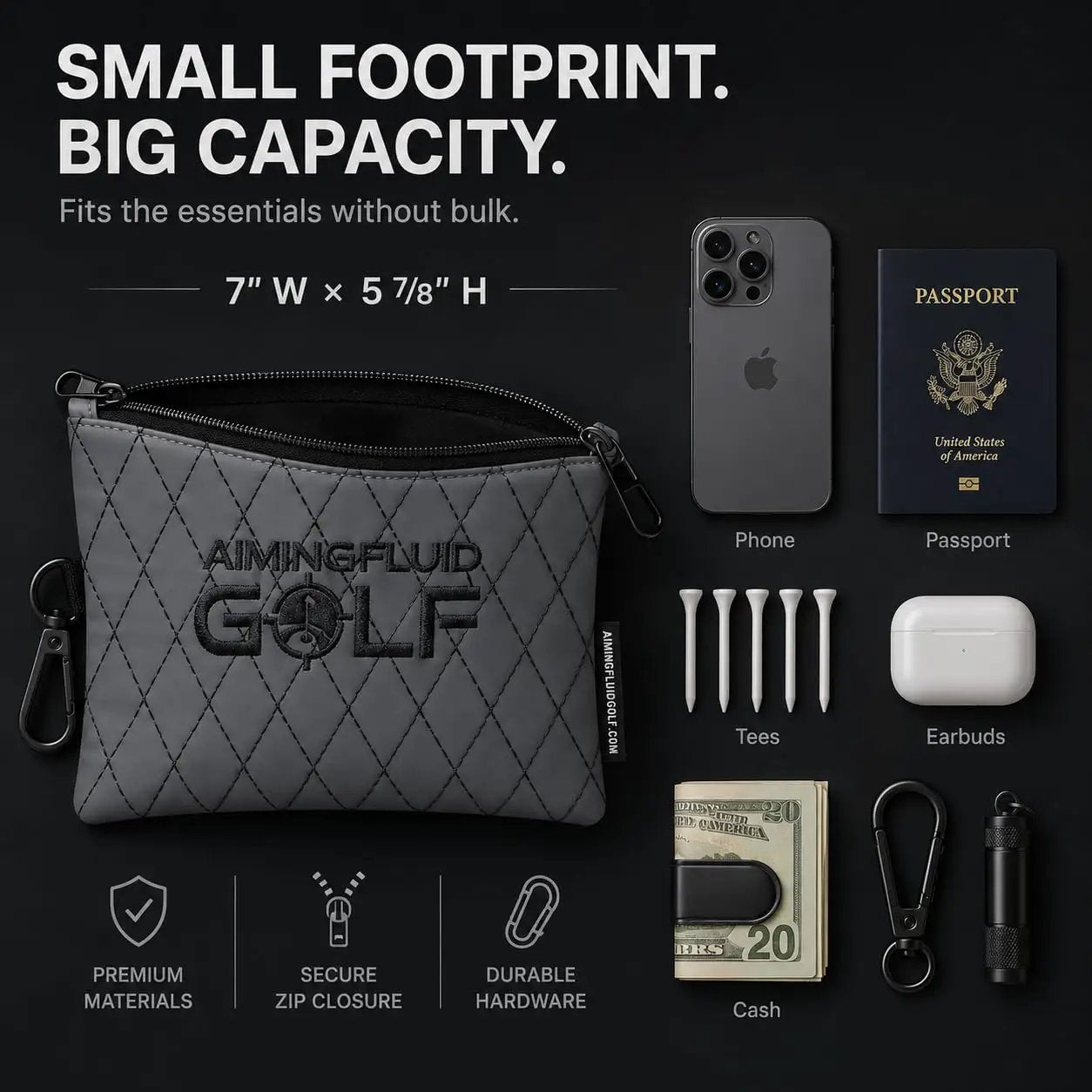 Premium Leather Golf Pouch, 360° Clip | Pro-Grade ✓